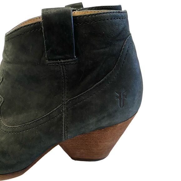 FRYE Reina Black Suede Ankle Western Style Bootie Size 7 - Picture 6 of 15